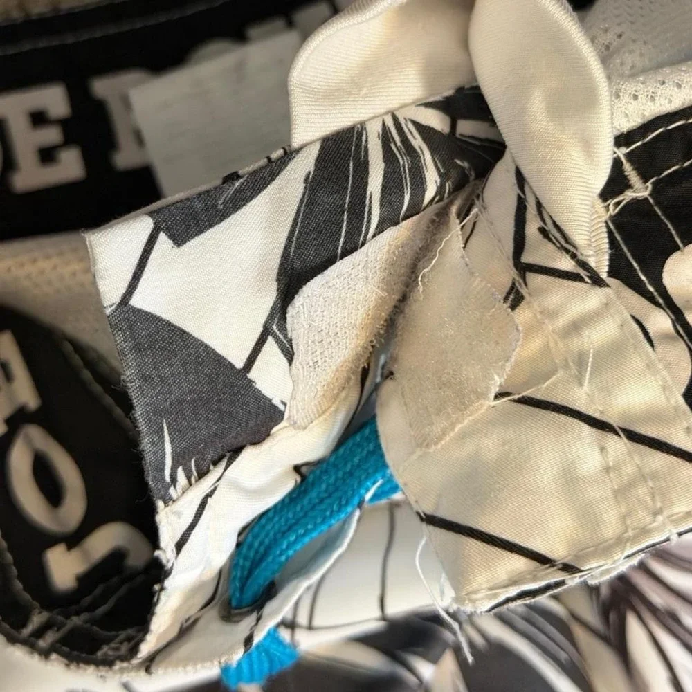 Vintage Joe Boxer Black‎ & White Floral Swim Trunks